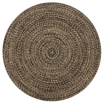 Handmade Jute Rug Black & Natural - 90 cm | HipoMarket