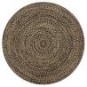 Handmade Rug Jute Black and Natural 90 cm Colour black Diameter 90 cm 