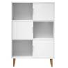 Bookcase MOLDE White - Solid Pine Wood 90x35x133.5 cm