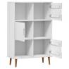 Bookcase MOLDE White - Solid Pine Wood 90x35x133.5 cm