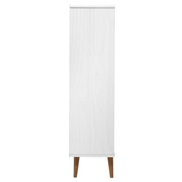 Bookcase MOLDE White - Solid Pine Wood 90x35x133.5 cm