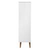 Bookcase MOLDE White - Solid Pine Wood 90x35x133.5 cm