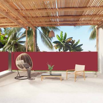 Retractable Side Awning Red 140x1000 cm - Stylish Privacy Solution