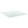 Table Top White 70x70 cm - Marble Design Tempered Glass