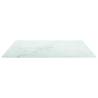 Table Top White 70x70 cm - Marble Design Tempered Glass