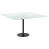 Table Top White 70x70 cm - Marble Design Tempered Glass