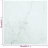 Table Top White 70x70 cm - Marble Design Tempered Glass