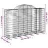 Arched Gabion Basket 200x50x120 cm - Galvanised Iron