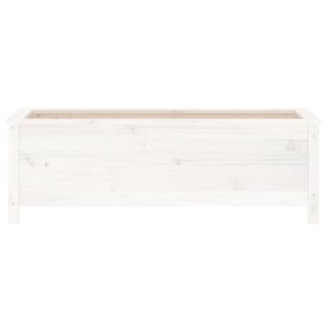 Garden Raised Bed White - Solid Pine Wood 119.5x40x39 cm