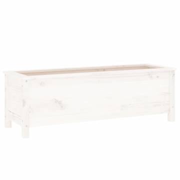 Garden Raised Bed White - Solid Pine Wood 119.5x40x39 cm