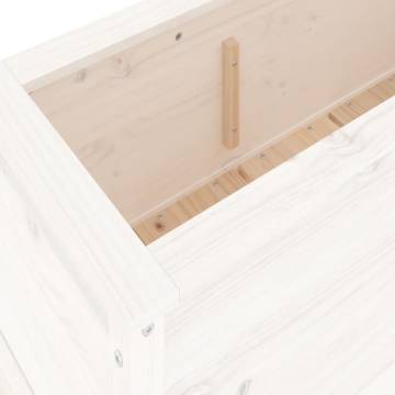 Garden Raised Bed White - Solid Pine Wood 119.5x40x39 cm