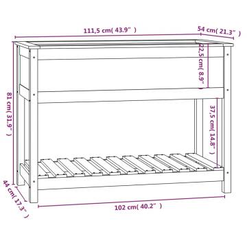 Planter with Shelf Black - Solid Pine Wood 111.5x54x81 cm