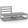 2 Piece Garden Lounge Set Grey Solid Pinewood Colour grey Quantity in Package 1 Model middle + footrest Number of 