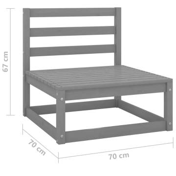 2 Piece Garden Lounge Set - Grey Solid Pinewood | HipoMarket