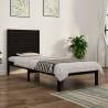 Bed Frame Black Solid Wood 90x190 cm Single Colour black Size 90 x 190 cm 