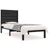 Black Solid Wood Bed Frame 90x190 cm - Stylish & Sturdy