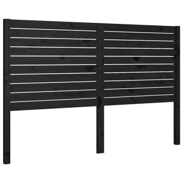 Stylish Black Bed Headboard - Solid Pine (126x4x100 cm)