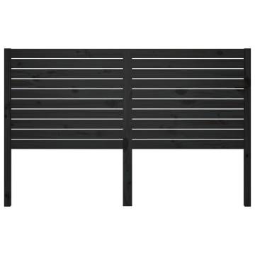 Stylish Black Bed Headboard - Solid Pine (126x4x100 cm)