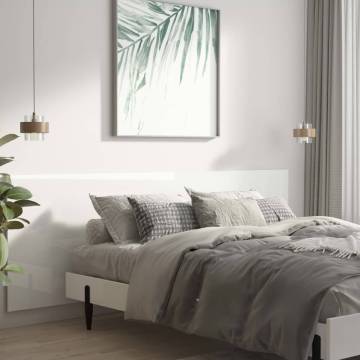 Elegant High Gloss White Wall Headboard | 240x1.5x80 cm