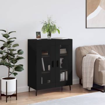 Elegant Black Sideboard - 69.5x34x90 cm Engineered Wood