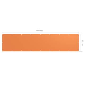 Orange Balcony Screen 90x400 cm | Waterproof & UV Protective