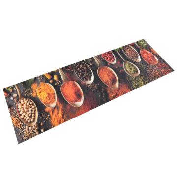 Kitchen Rug Washable Spice Design 60x180 cm - Soft & Durable