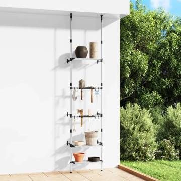 Telescopic Garden Rack - Adjustable 3 Shelf Aluminum Storage