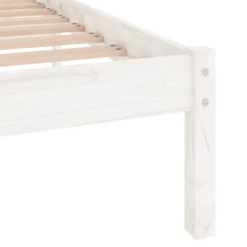 White Solid Wood Bed Frame 135x190 cm Double | HipoMarket