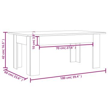 Modern Brown Oak Coffee Table - 100x60 cm | Hipo Market