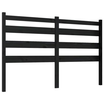 Stylish Black Bed Headboard - Solid Wood Pine | 206x4x100 cm