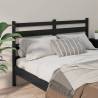 Stylish Black Bed Headboard - Solid Wood Pine | 206x4x100 cm