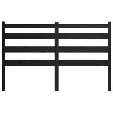 Stylish Black Bed Headboard - Solid Wood Pine | 206x4x100 cm