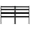 Stylish Black Bed Headboard - Solid Wood Pine | 206x4x100 cm