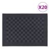 20 Pcs Black & Grey Kitchen Towels - Cotton 50x70 cm