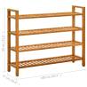 Shoe Rack with 4 Shelves - Solid Oak Wood | HIPO Market