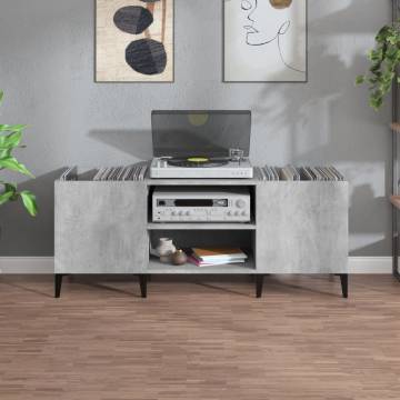 Concrete Grey Record Cabinet - Stylish Storage for Vinyls