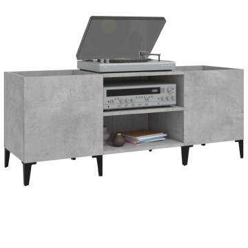 Concrete Grey Record Cabinet - Stylish Storage for Vinyls