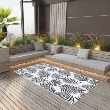 Stylish Outdoor Carpet White and Black 120x180 cm | Hipo Market