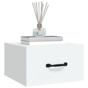 Wall-mounted Bedside Cabinet White - Stylish & Space-Saving