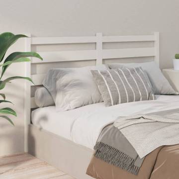 Stylish White Bed Headboard - Solid Pine Wood 166x4x100 cm