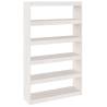 Stylish White Book Cabinet & Room Divider - Solid Pinewood