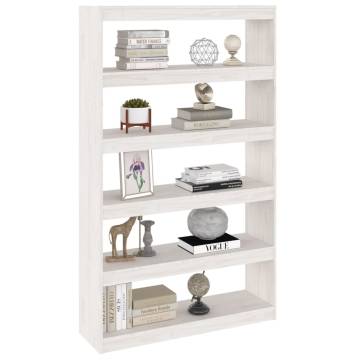 Stylish White Book Cabinet & Room Divider - Solid Pinewood