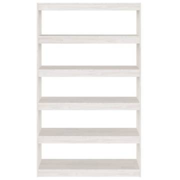 Stylish White Book Cabinet & Room Divider - Solid Pinewood