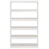 Stylish White Book Cabinet & Room Divider - Solid Pinewood