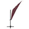 4-Tier Bordeaux Red Parasol with Aluminium Pole - 250x250 cm