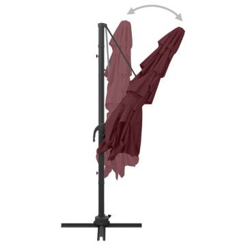 4-Tier Bordeaux Red Parasol with Aluminium Pole - 250x250 cm