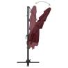 4-Tier Bordeaux Red Parasol with Aluminium Pole - 250x250 cm