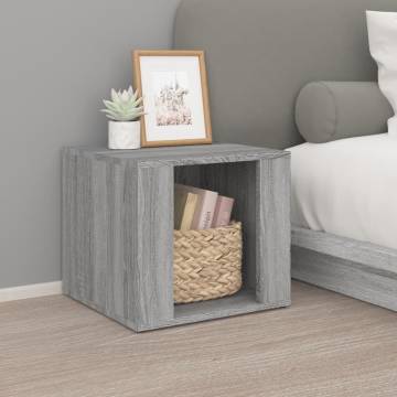 Stylish Grey Sonoma Bedside Table - 41x40x36 cm Engineered Wood