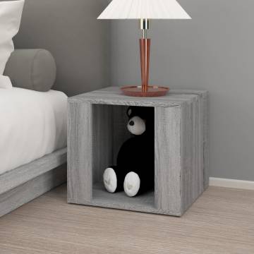 Stylish Grey Sonoma Bedside Table - 41x40x36 cm Engineered Wood