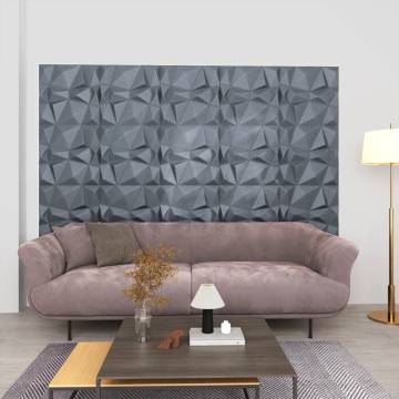 3D Wall Panels 24 pcs - Diamond Grey - 50x50 cm - 6 m²